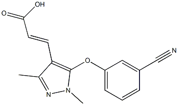 3-[5-(3-cyanophenoxy)-1,3-dimethyl-1H-pyrazol-4-yl]prop-2-enoic acid 结构式