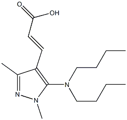 3-[5-(dibutylamino)-1,3-dimethyl-1H-pyrazol-4-yl]prop-2-enoic acid 结构式
