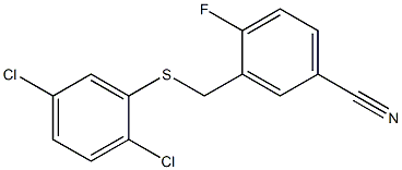 3-{[(2,5-dichlorophenyl)sulfanyl]methyl}-4-fluorobenzonitrile 结构式