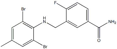 3-{[(2,6-dibromo-4-methylphenyl)amino]methyl}-4-fluorobenzamide 结构式