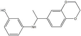 3-{[1-(2,3-dihydro-1,4-benzodioxin-6-yl)ethyl]amino}phenol 结构式