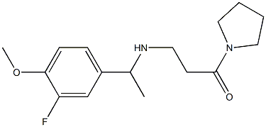 3-{[1-(3-fluoro-4-methoxyphenyl)ethyl]amino}-1-(pyrrolidin-1-yl)propan-1-one 结构式