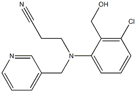 3-{[3-chloro-2-(hydroxymethyl)phenyl](pyridin-3-ylmethyl)amino}propanenitrile 结构式