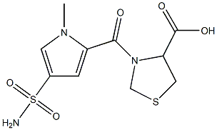 3-{[4-(aminosulfonyl)-1-methyl-1H-pyrrol-2-yl]carbonyl}-1,3-thiazolidine-4-carboxylic acid 结构式