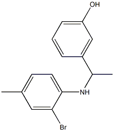 3-{1-[(2-bromo-4-methylphenyl)amino]ethyl}phenol 结构式