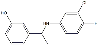 3-{1-[(3-chloro-4-fluorophenyl)amino]ethyl}phenol 结构式