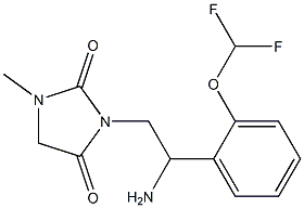 3-{2-amino-2-[2-(difluoromethoxy)phenyl]ethyl}-1-methylimidazolidine-2,4-dione 结构式