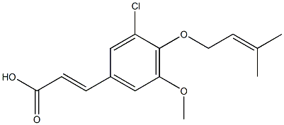 3-{3-chloro-5-methoxy-4-[(3-methylbut-2-en-1-yl)oxy]phenyl}prop-2-enoic acid 结构式