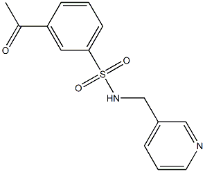 3-acetyl-N-(pyridin-3-ylmethyl)benzene-1-sulfonamide 结构式