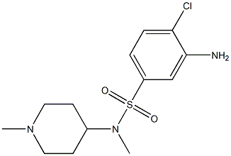 3-amino-4-chloro-N-methyl-N-(1-methylpiperidin-4-yl)benzene-1-sulfonamide 结构式