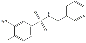 3-amino-4-fluoro-N-(pyridin-3-ylmethyl)benzene-1-sulfonamide 结构式