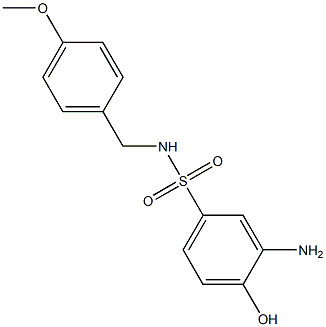 3-amino-4-hydroxy-N-[(4-methoxyphenyl)methyl]benzene-1-sulfonamide 结构式