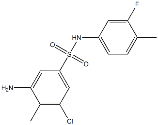 3-amino-5-chloro-N-(3-fluoro-4-methylphenyl)-4-methylbenzene-1-sulfonamide 结构式