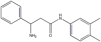 3-amino-N-(3,4-dimethylphenyl)-3-phenylpropanamide 结构式