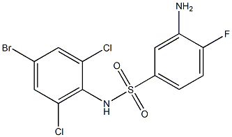 3-amino-N-(4-bromo-2,6-dichlorophenyl)-4-fluorobenzene-1-sulfonamide 结构式