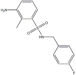 3-amino-N-[(4-fluorophenyl)methyl]-2-methylbenzene-1-sulfonamide 结构式