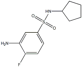 3-amino-N-cyclopentyl-4-fluorobenzene-1-sulfonamide 结构式