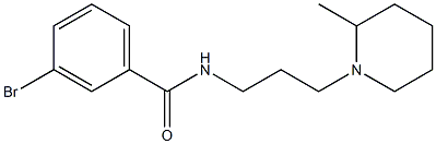 3-bromo-N-[3-(2-methylpiperidin-1-yl)propyl]benzamide 结构式