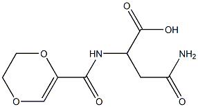 3-carbamoyl-2-(5,6-dihydro-1,4-dioxin-2-ylformamido)propanoic acid 结构式