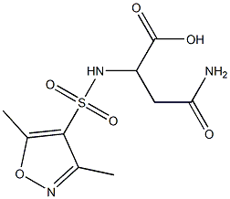 3-carbamoyl-2-[(3,5-dimethyl-1,2-oxazole-4-)sulfonamido]propanoic acid 结构式