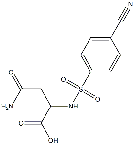 3-carbamoyl-2-[(4-cyanobenzene)sulfonamido]propanoic acid 结构式