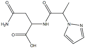 3-carbamoyl-2-[2-(1H-pyrazol-1-yl)propanamido]propanoic acid 结构式