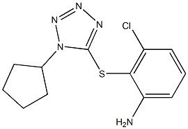 3-chloro-2-[(1-cyclopentyl-1H-1,2,3,4-tetrazol-5-yl)sulfanyl]aniline 结构式