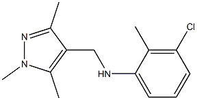 3-chloro-2-methyl-N-[(1,3,5-trimethyl-1H-pyrazol-4-yl)methyl]aniline 结构式