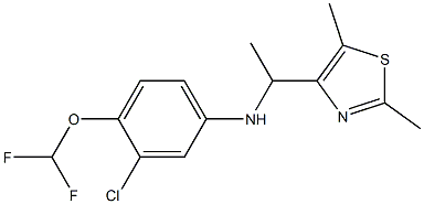 3-chloro-4-(difluoromethoxy)-N-[1-(2,5-dimethyl-1,3-thiazol-4-yl)ethyl]aniline 结构式