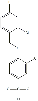 3-chloro-4-[(2-chloro-4-fluorophenyl)methoxy]benzene-1-sulfonyl chloride 结构式