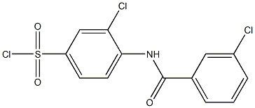 3-chloro-4-[(3-chlorobenzene)amido]benzene-1-sulfonyl chloride 结构式