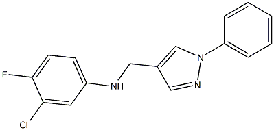 3-chloro-4-fluoro-N-[(1-phenyl-1H-pyrazol-4-yl)methyl]aniline 结构式