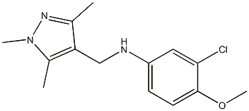 3-chloro-4-methoxy-N-[(1,3,5-trimethyl-1H-pyrazol-4-yl)methyl]aniline 结构式