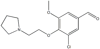 3-chloro-5-methoxy-4-[2-(pyrrolidin-1-yl)ethoxy]benzaldehyde 结构式