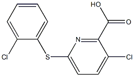 3-chloro-6-[(2-chlorophenyl)sulfanyl]pyridine-2-carboxylic acid 结构式