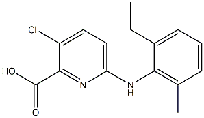 3-chloro-6-[(2-ethyl-6-methylphenyl)amino]pyridine-2-carboxylic acid 结构式