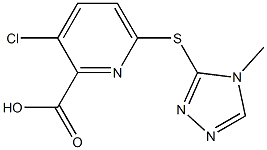 3-chloro-6-[(4-methyl-4H-1,2,4-triazol-3-yl)sulfanyl]pyridine-2-carboxylic acid 结构式