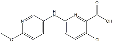 3-chloro-6-[(6-methoxypyridin-3-yl)amino]pyridine-2-carboxylic acid 结构式