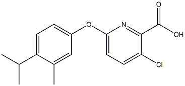 3-chloro-6-[3-methyl-4-(propan-2-yl)phenoxy]pyridine-2-carboxylic acid 结构式
