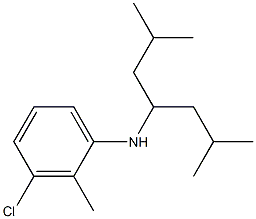 3-chloro-N-(2,6-dimethylheptan-4-yl)-2-methylaniline 结构式