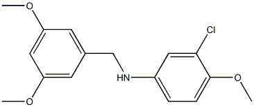 3-chloro-N-[(3,5-dimethoxyphenyl)methyl]-4-methoxyaniline 结构式