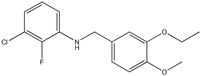3-chloro-N-[(3-ethoxy-4-methoxyphenyl)methyl]-2-fluoroaniline 结构式