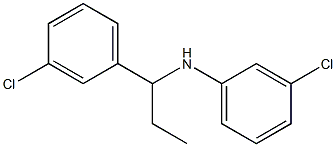 3-chloro-N-[1-(3-chlorophenyl)propyl]aniline 结构式