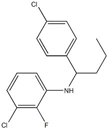 3-chloro-N-[1-(4-chlorophenyl)butyl]-2-fluoroaniline 结构式