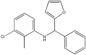 3-chloro-N-[furan-2-yl(phenyl)methyl]-2-methylaniline 结构式