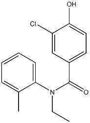 3-chloro-N-ethyl-4-hydroxy-N-(2-methylphenyl)benzamide 结构式