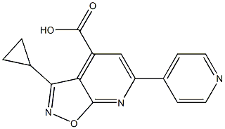 3-cyclopropyl-6-pyridin-4-ylisoxazolo[5,4-b]pyridine-4-carboxylic acid 结构式
