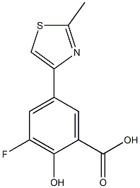 3-fluoro-2-hydroxy-5-(2-methyl-1,3-thiazol-4-yl)benzoic acid 结构式