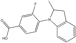 3-fluoro-4-(2-methyl-2,3-dihydro-1H-indol-1-yl)benzoic acid 结构式