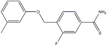 3-fluoro-4-(3-methylphenoxymethyl)benzene-1-carbothioamide 结构式